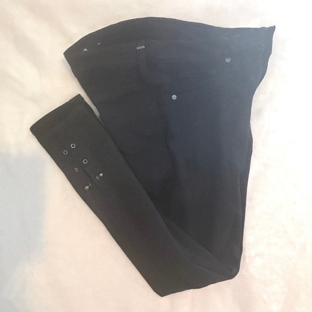 Hudson Nico Super Skinny Jeans Women 26 Black Excellent Eyelet Ankle Detail